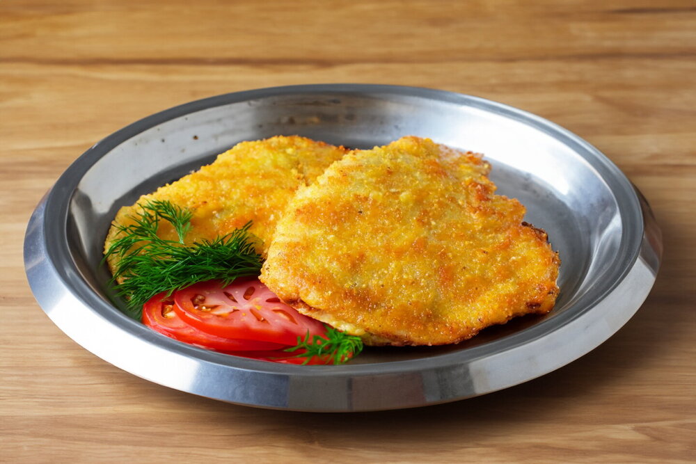 Turkey with Cheese in a Frying Pan