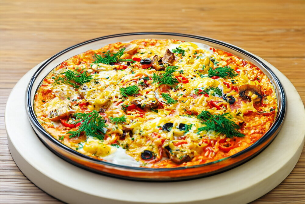 Pizza with Sausage, Cheese, and Eggs