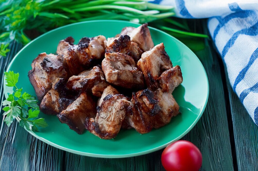 Pork Shashlik Marinated with Onion and Mayonnaise