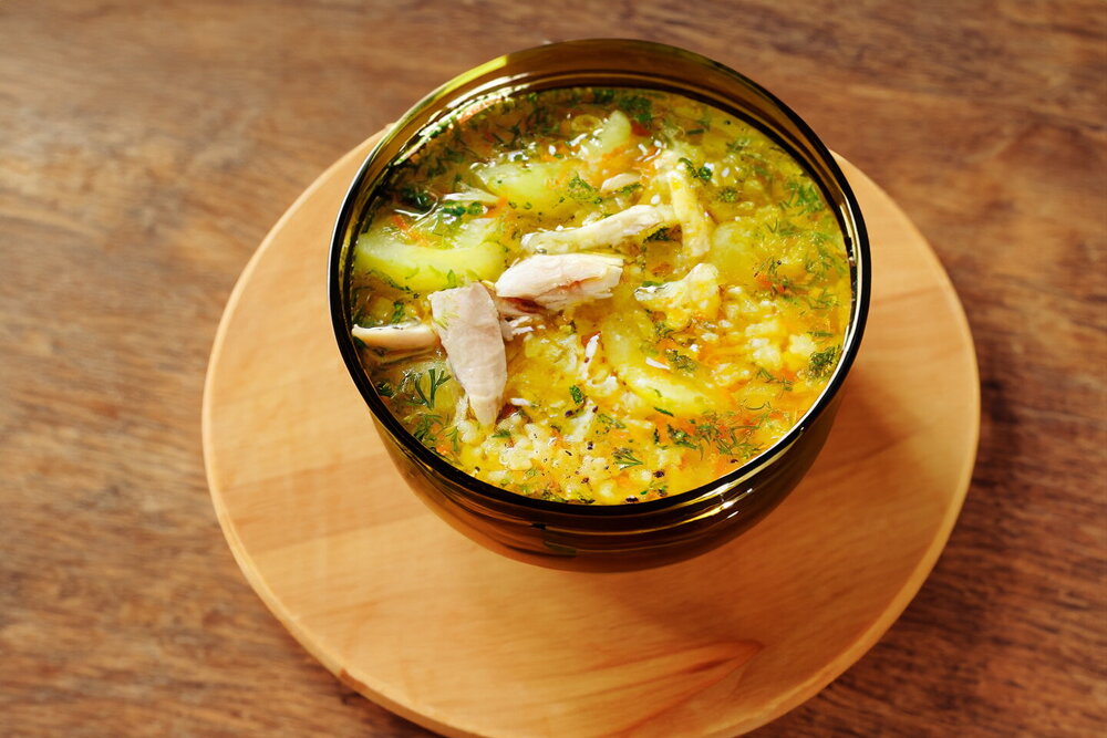 Chicken Soup with Star Pasta