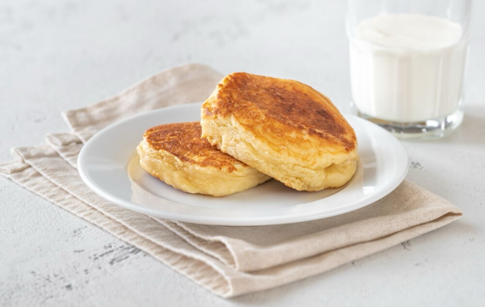 Ricotta pancakes with coconut milk