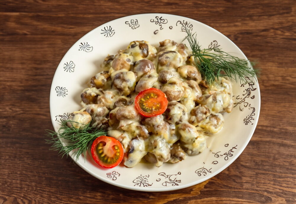 Mushrooms in Cream with Cheese