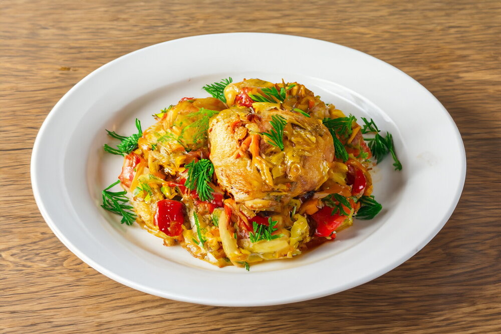 Baked Cabbage with Chicken in a Roasting Bag