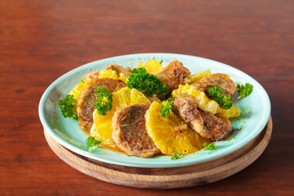 Pork with Oranges Baked in the Oven