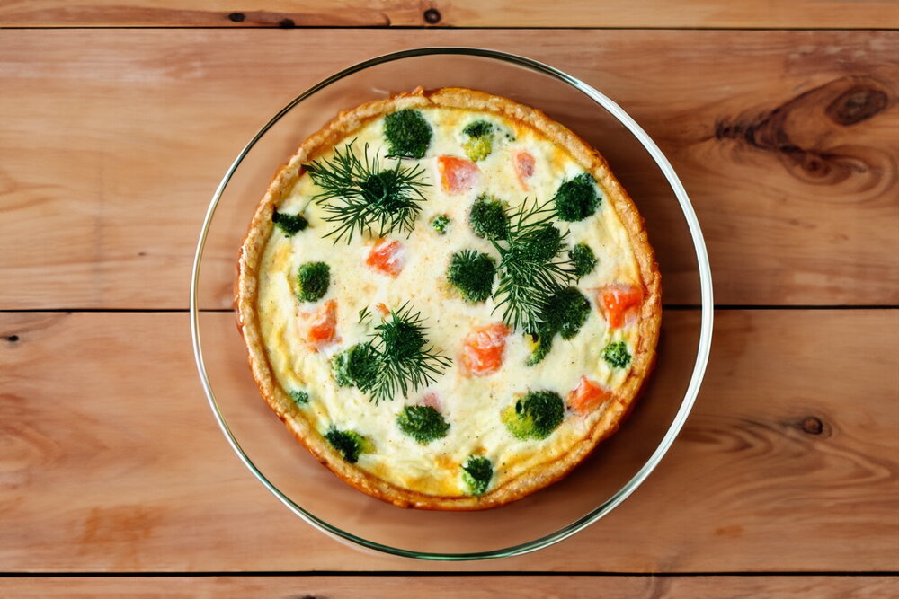 Quiche with Salmon and Broccoli