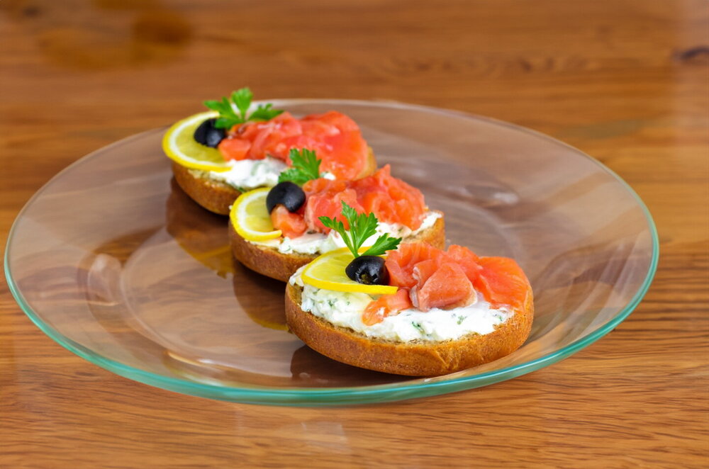Sandwiches with Red Fish and Cream Cheese