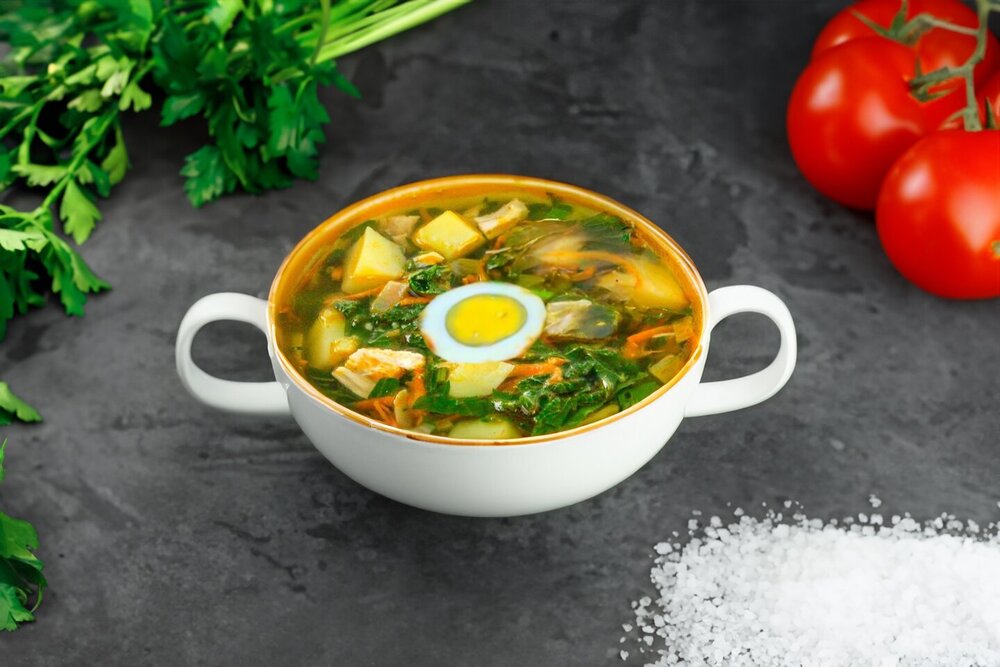 Green Borscht with Nettle and Egg