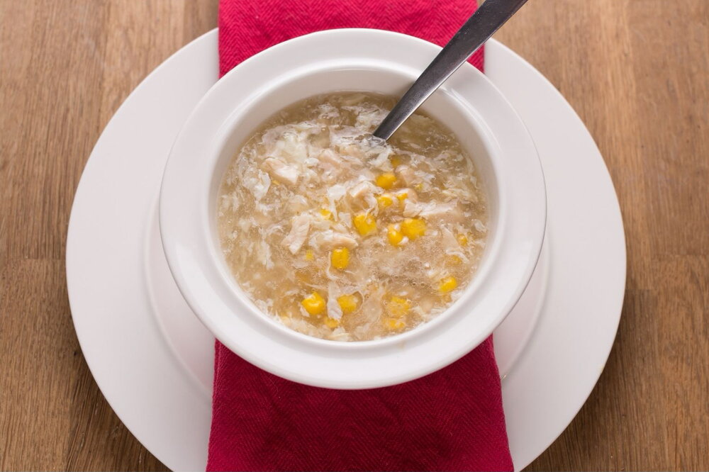 Crab and sweetcorn soup