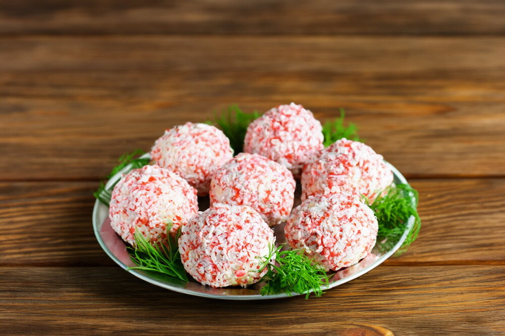Raffaello Appetizer with Crab Sticks and Cheese