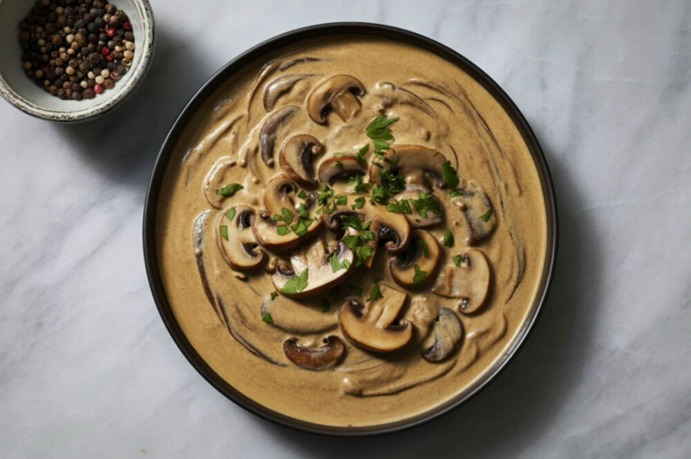 Mushroom sauce with wine