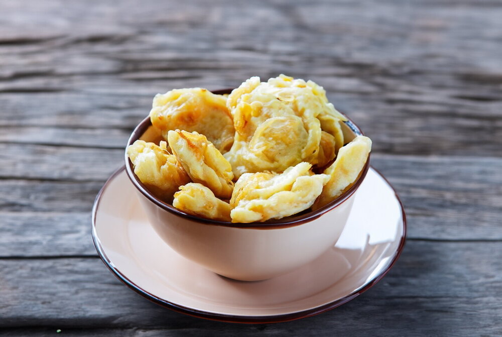 Dumplings with Potato and Fried Onion
