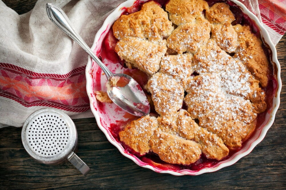 Plum cobbler