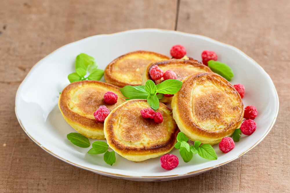 Fluffy Kefir Pancakes in a Skillet