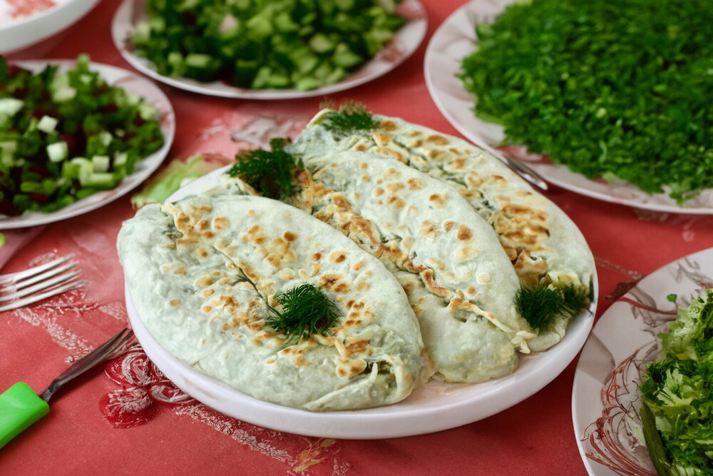Flatbreads with Herbs in a Skillet