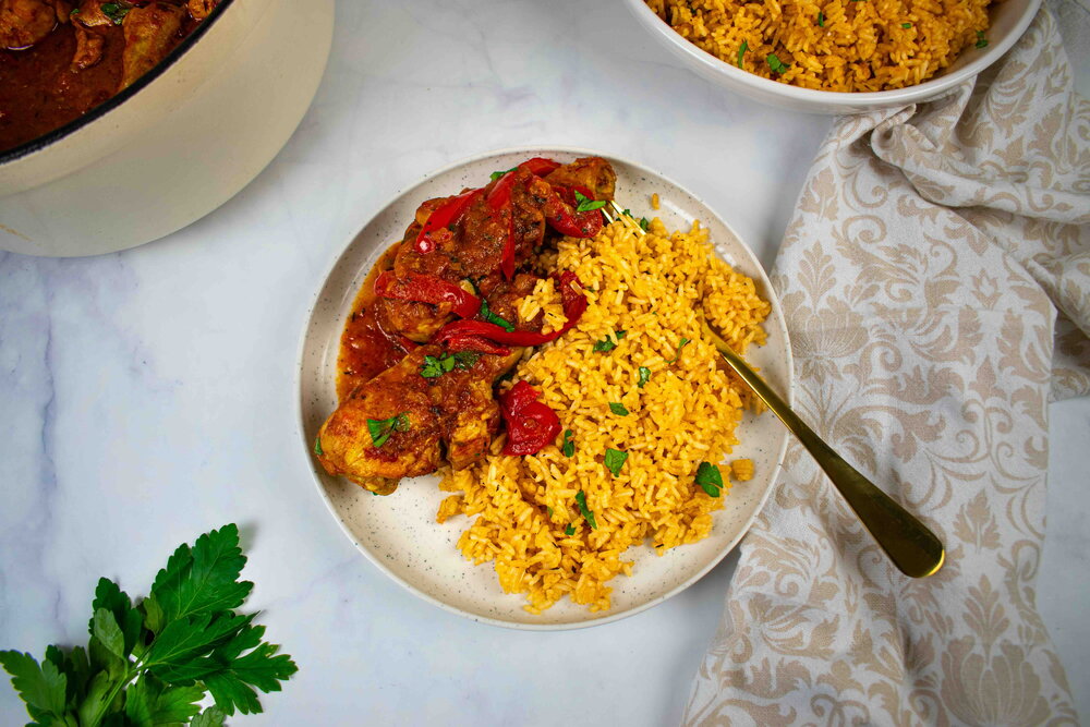 Ghanaian inspired Christmas chicken stew