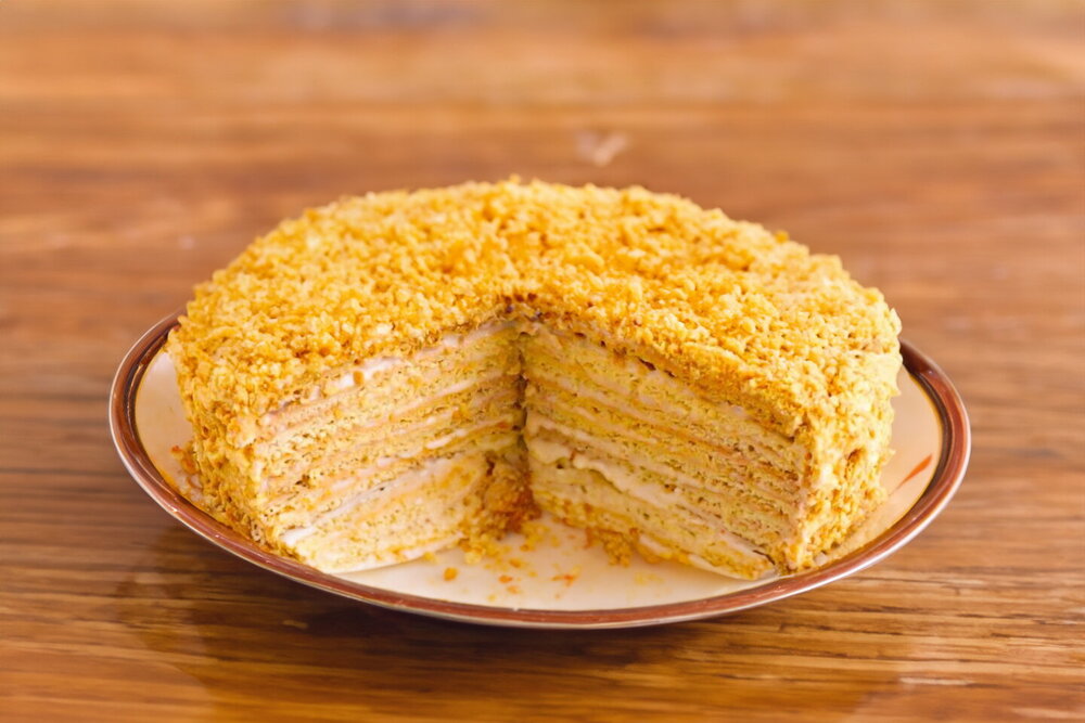Classic Honey Cake with Condensed Milk and Butter
