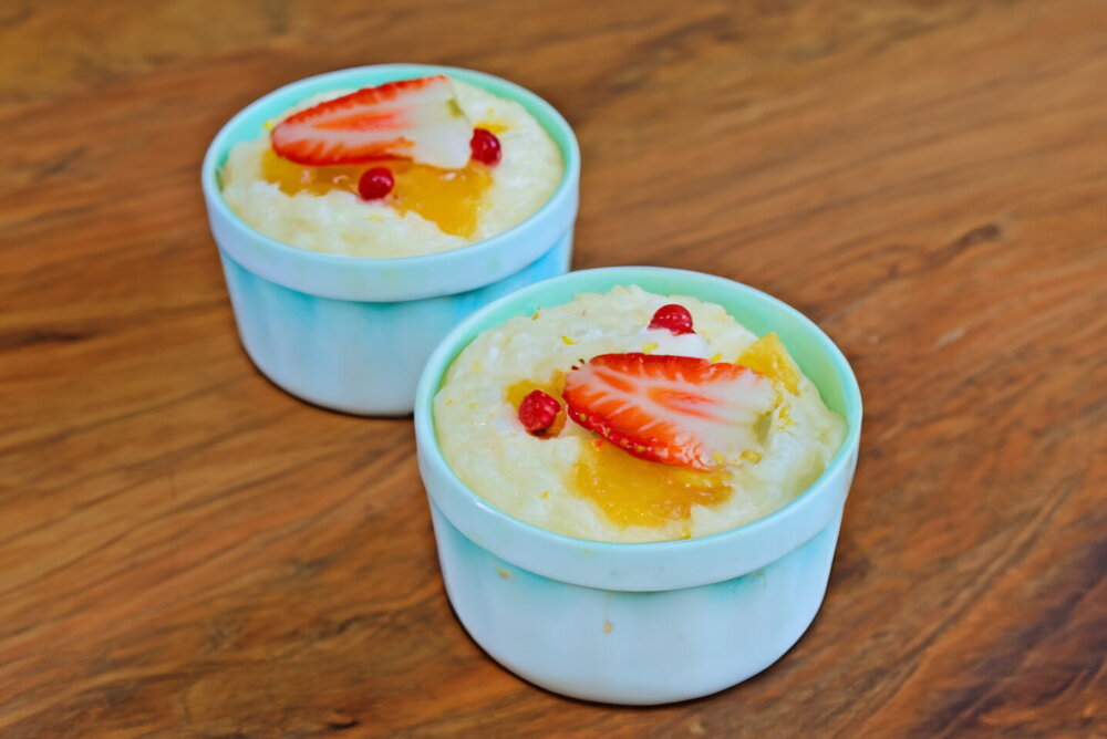 Rice Porridge with Pumpkin in Milk