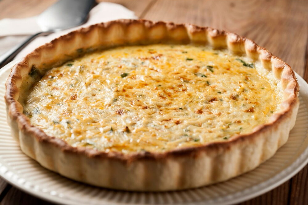 Blue cheese and leek quiche