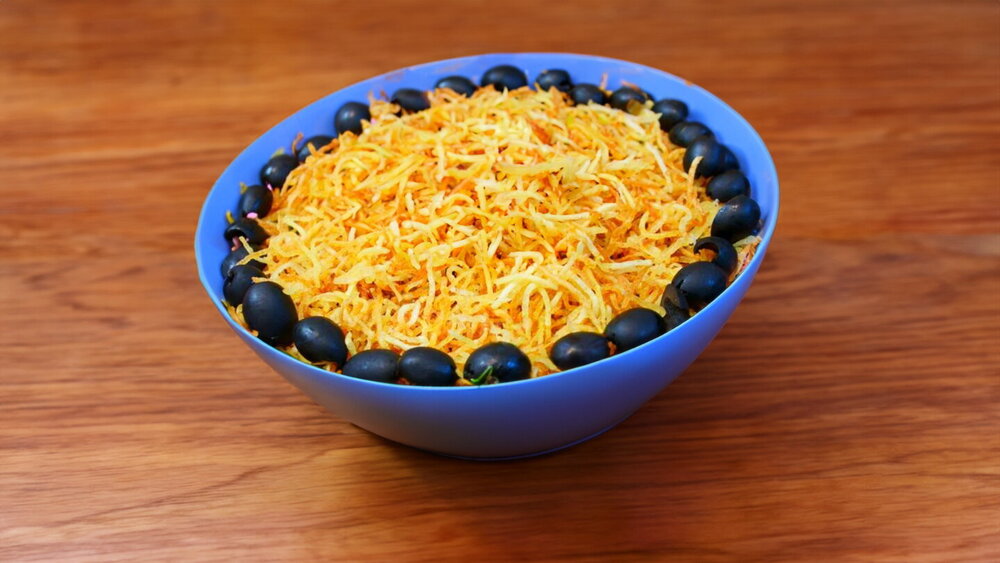 Salad with Shoestring Fried Potatoes