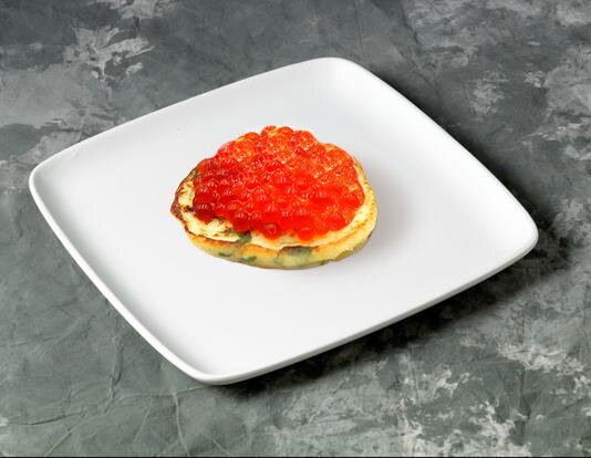 Potato Pancakes with Red Caviar