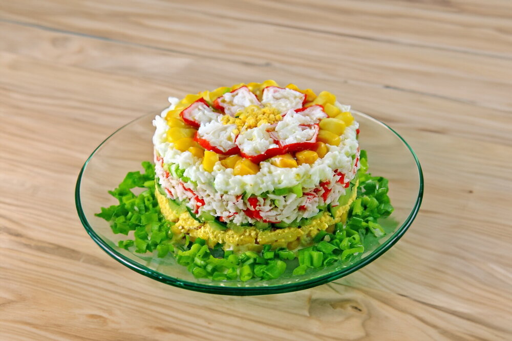 Crab Stick, Corn & Cucumber Salad