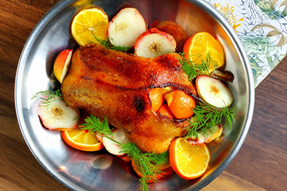 Oven-Baked Duck with Oranges