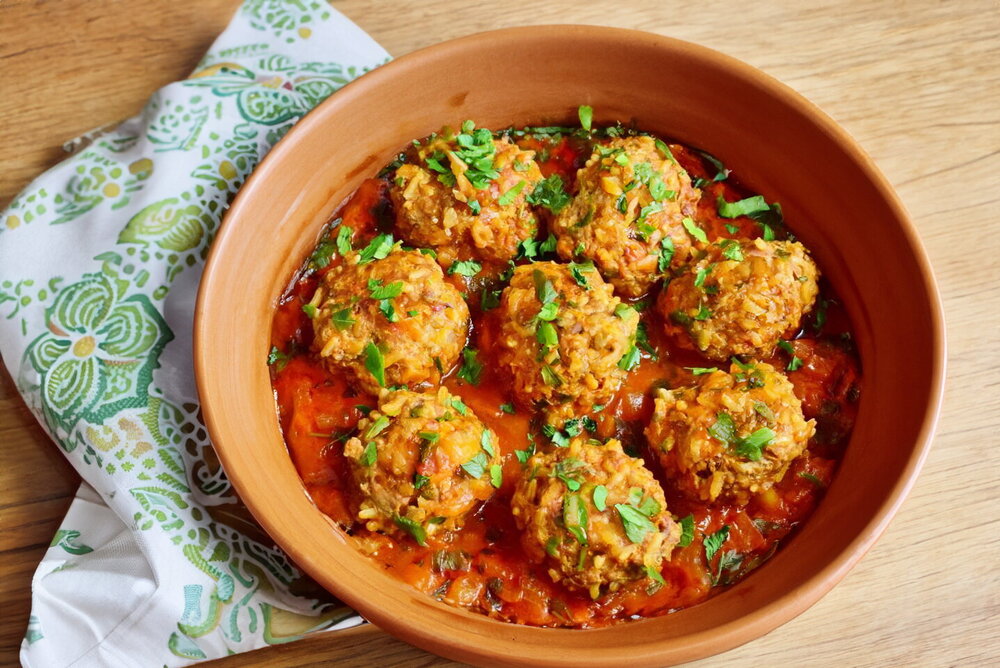 Skillet Meat-and-Rice “Hedgehogs” with Gravy