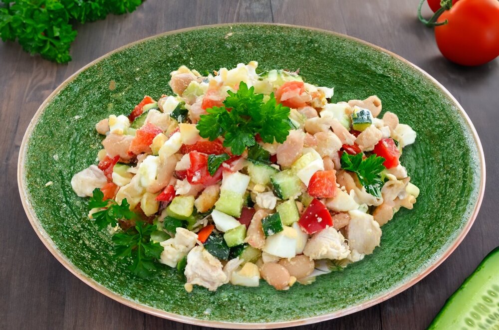 Chicken, Bean, and Egg Salad