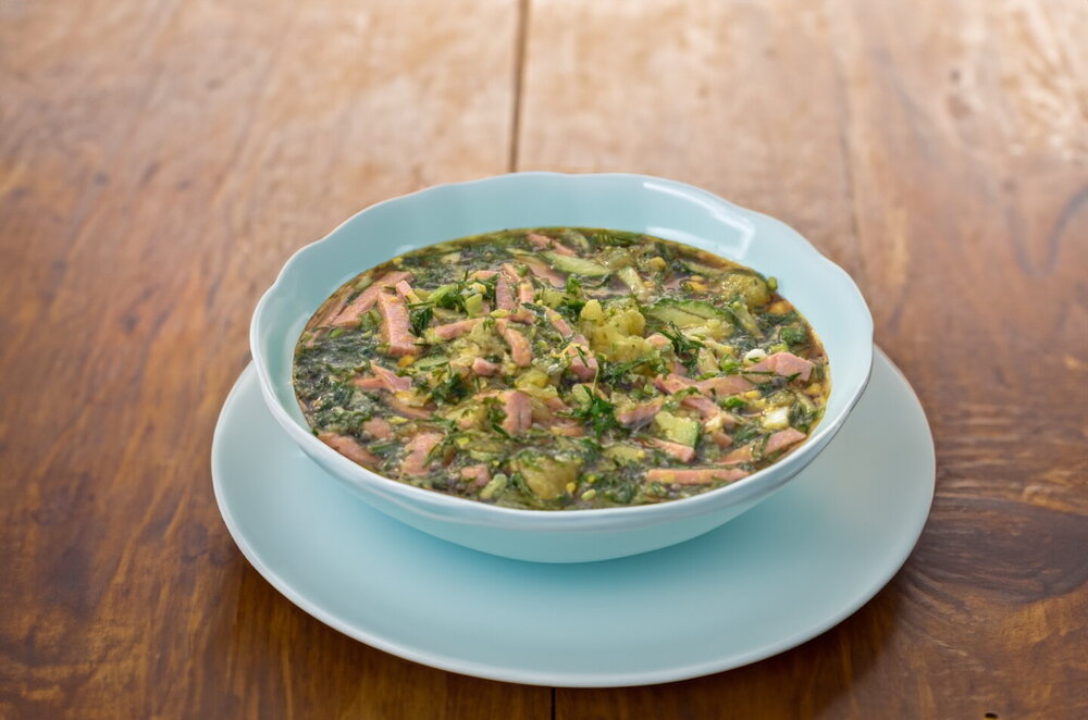 Classic Okroshka with Sausage
