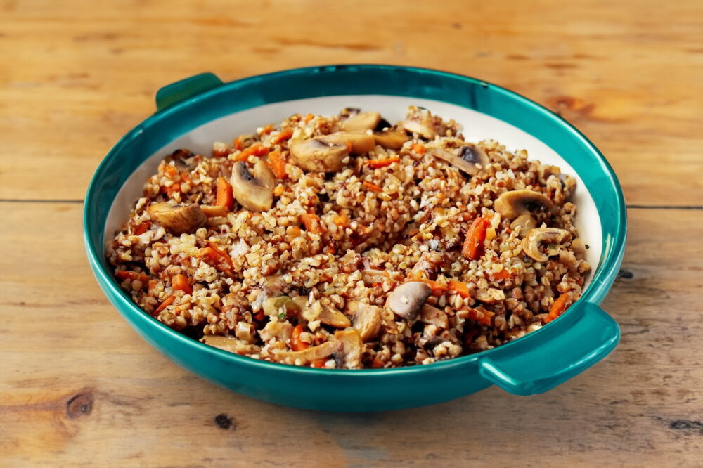 Skillet Buckwheat with Mushrooms