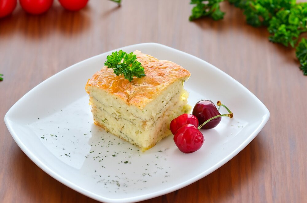 Baked Cheese Pie with Kefir