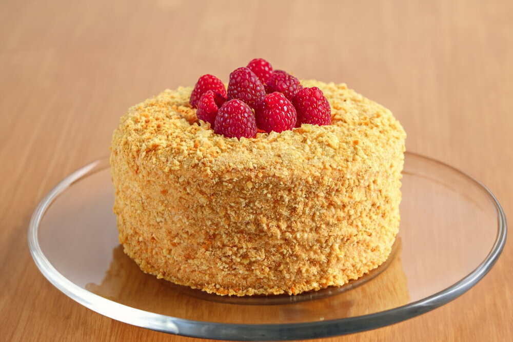 Classic Honey Cake (Medovik) with Dulce de Leche and Sour Cream