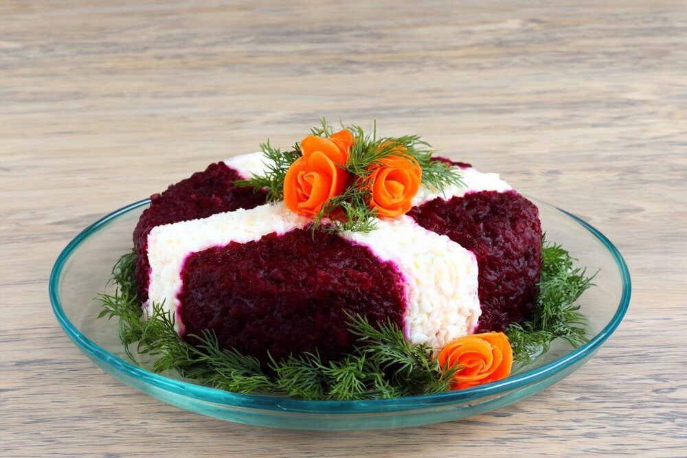 Beet, Chicken, and Pickled Cucumber Salad