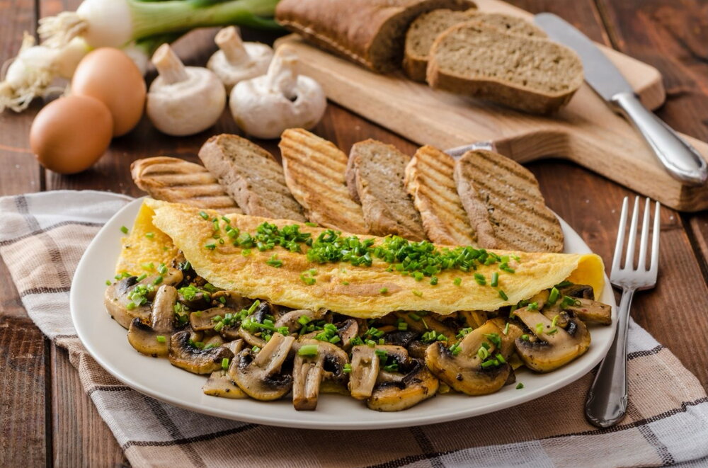 Mushroom omelette