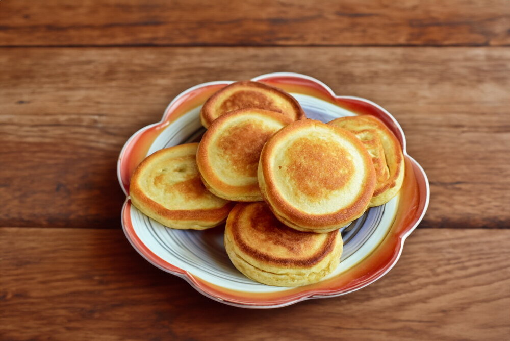 Fluffy Pancake Fritters with Sweet Kefir