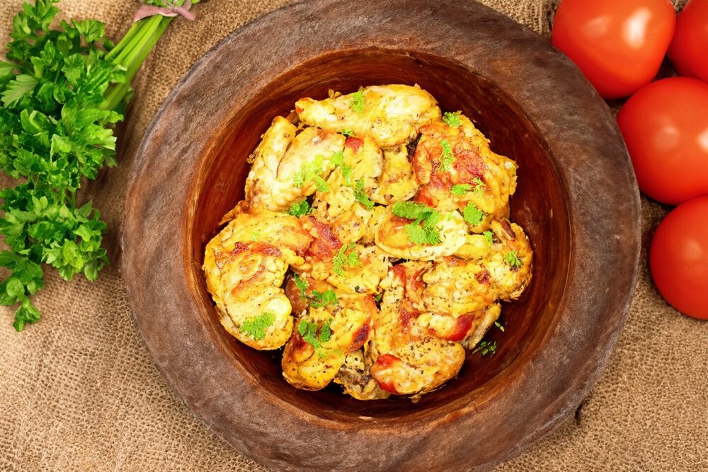 Chicken Pieces in a Skillet