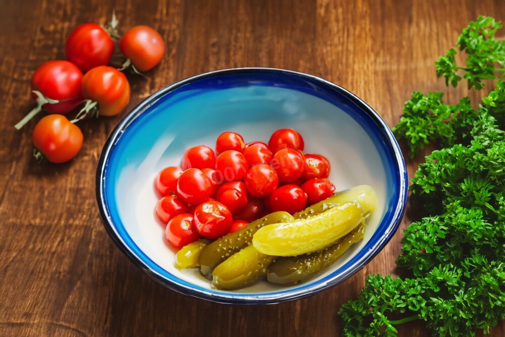 Pickled Cucumbers with Cherry Tomatoes for Winter