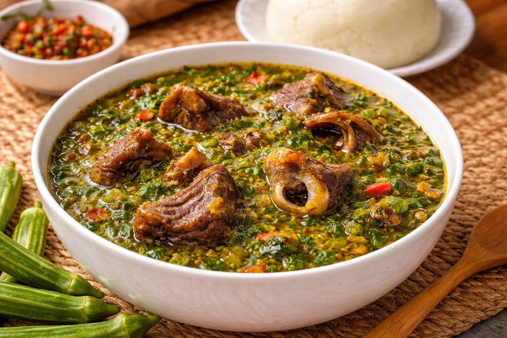 Okro Soup with Goat Meat