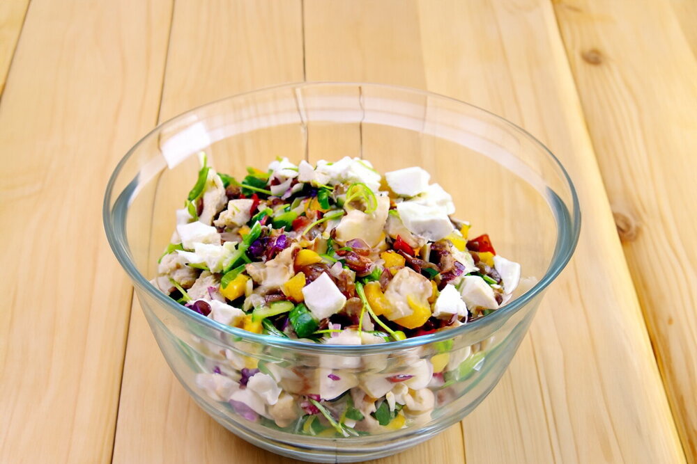 Lentil Salad with Chicken and Cheese