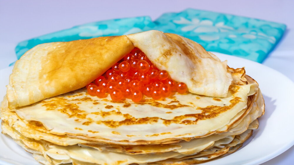 Wheat-Flour Kefir Pancakes with Baking Soda