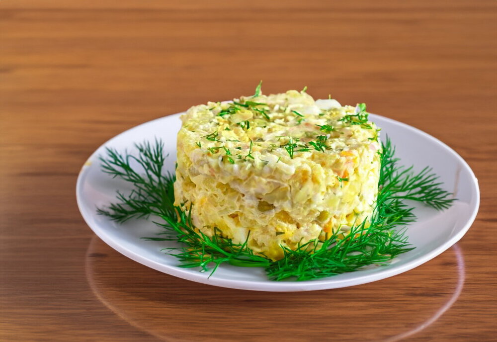 Olivier Salad with Chicken and Pickles