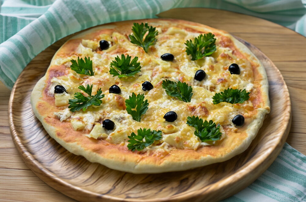 Hawaiian Pizza with Pineapple and Chicken