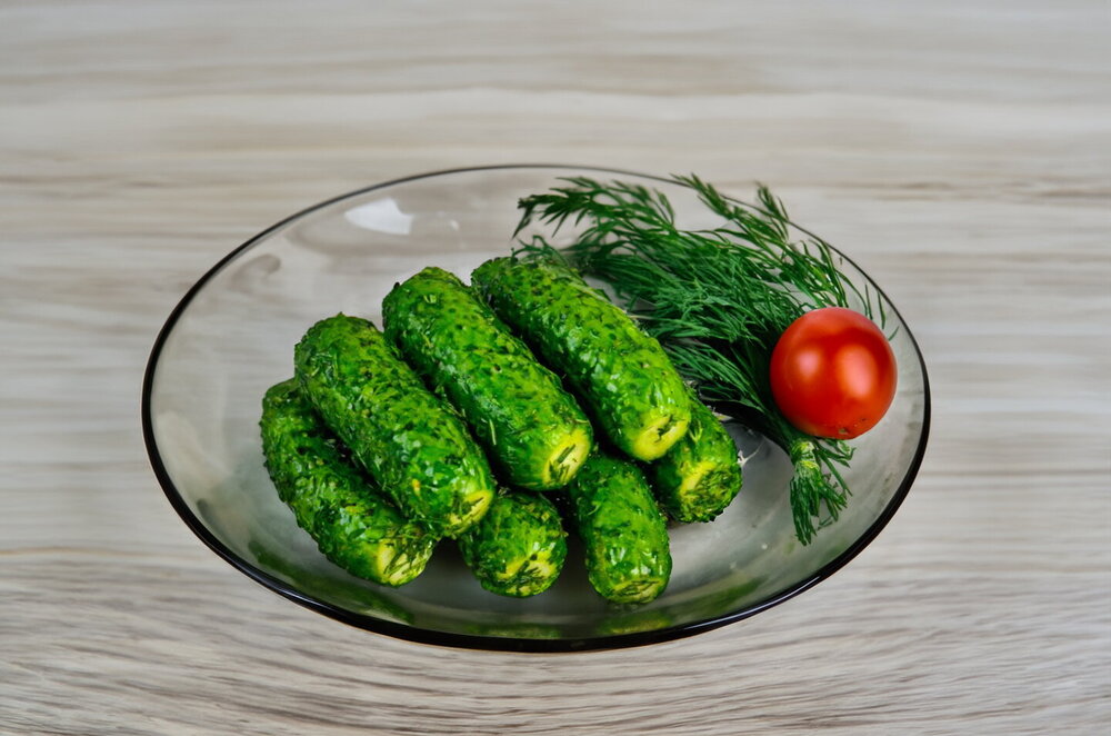 Quick Lightly Salted Cucumbers in a Bag with Garlic and Dill