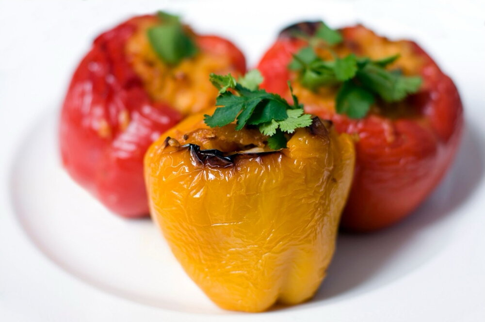 Paneer-stuffed peppers