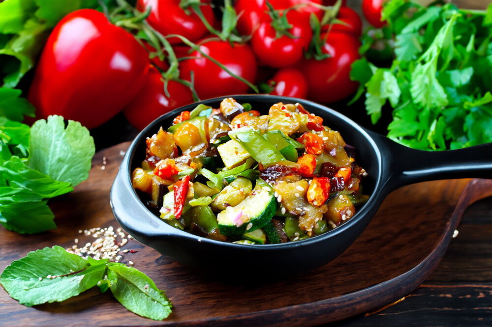 Pan-Fried Vegetables in Soy Sauce