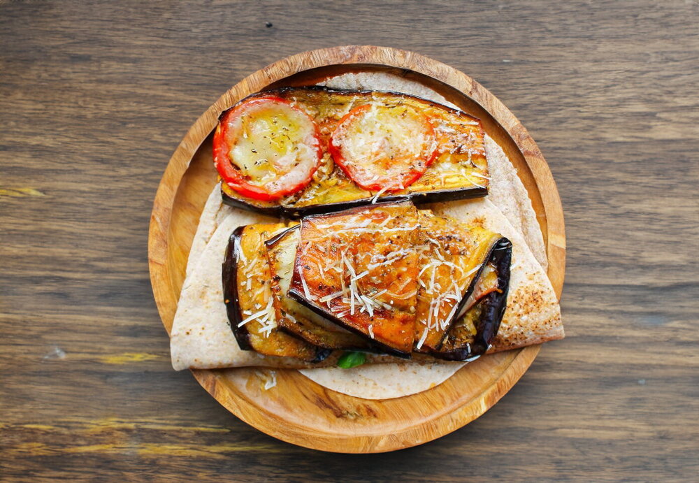 Italian-Style Eggplant with Tomatoes and Soft Cheese