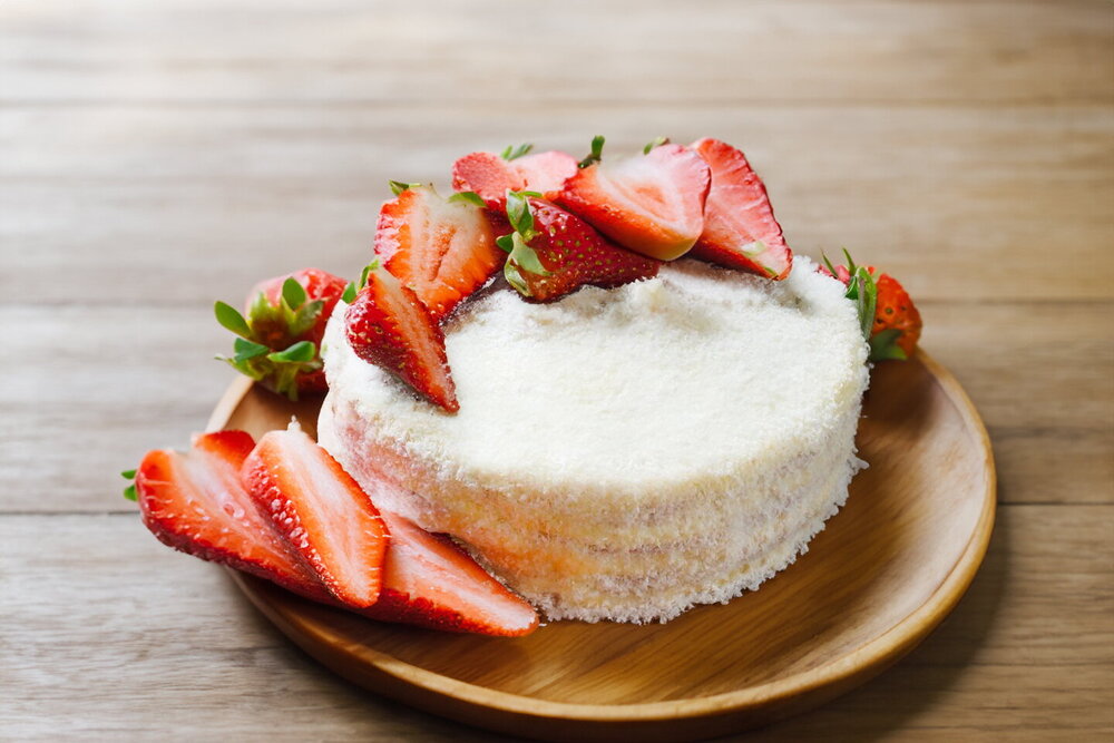 Almond Flour Cake with Coconut Flakes
