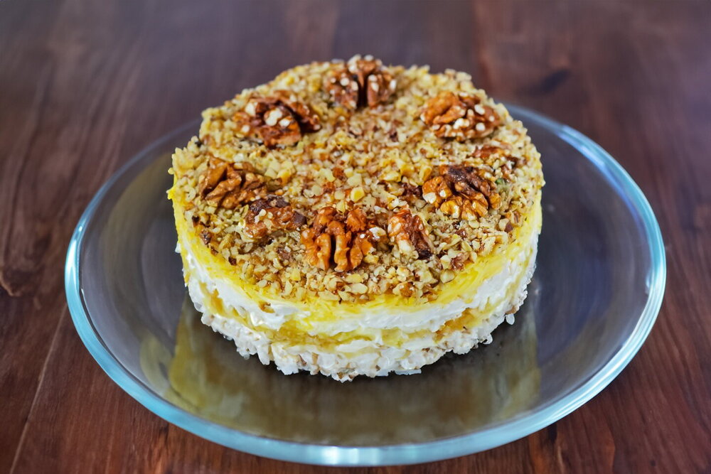 Chicken Salad with Walnuts and Cheese