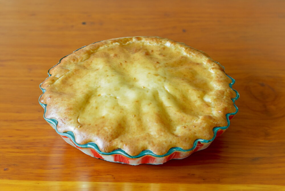 Kefir Batter Pie with Potatoes and Onions