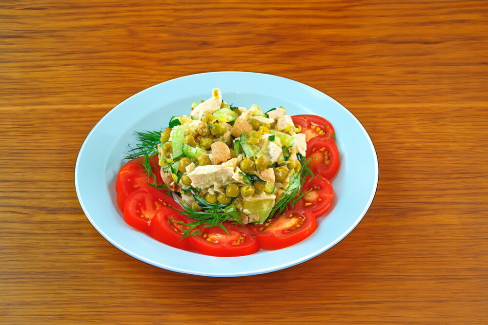 Chicken Salad with Pickled Mushrooms